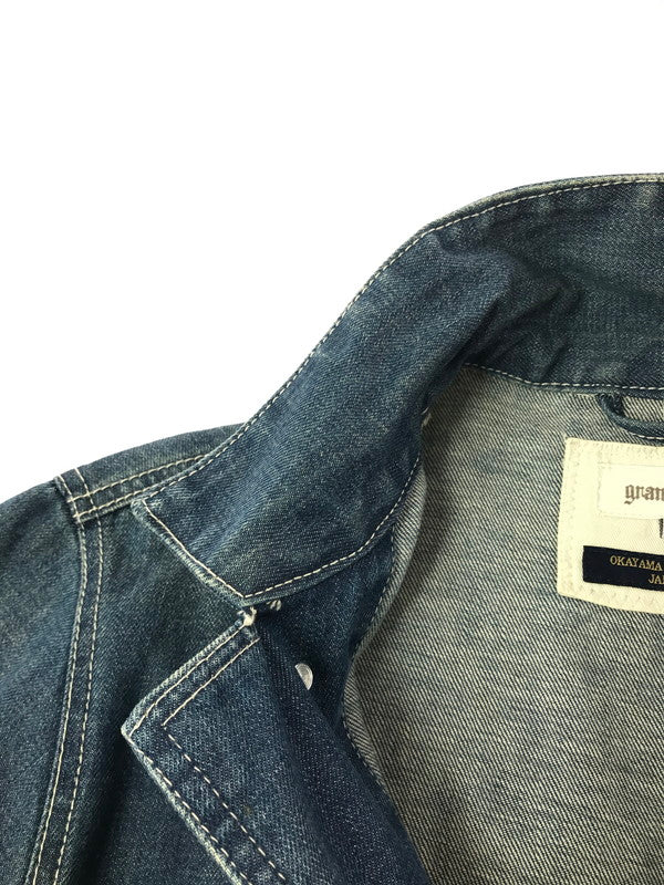 【中古品】【メンズ】 GRAND GLOBAL グランドグローバル OKAYAMA DENIM JACKET 岡山 デニムジャケット ライトアウター 145-261001-na-25-tagh サイズ：40 カラー：インディゴ 万代Net店