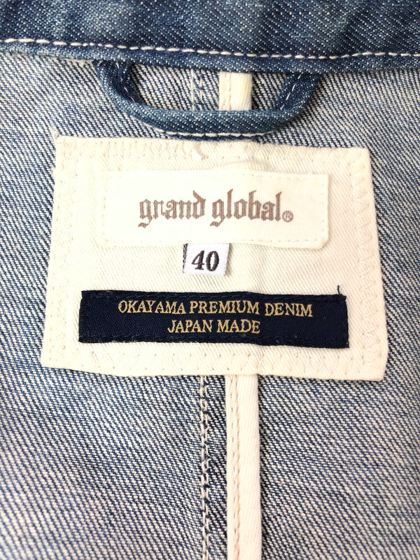 【中古品】【メンズ】 GRAND GLOBAL グランドグローバル OKAYAMA DENIM JACKET 岡山 デニムジャケット ライトアウター 145-261001-na-25-tagh サイズ：40 カラー：インディゴ 万代Net店