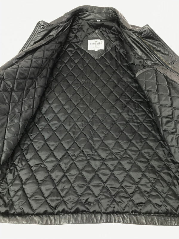 【中古品】【メンズ】 TIME&TIDE タイムアンドタイド LEATHER COAT TKK7316 レザーコート アウター 147-261025-na-06-tagh サイズ：L カラー：ブラック 万代Net店