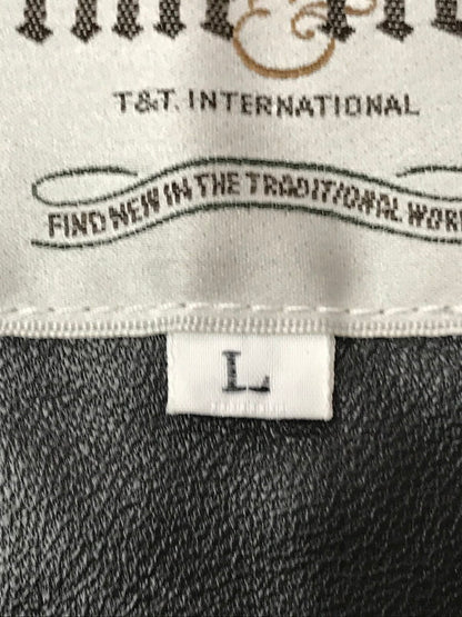 【中古品】【メンズ】 TIME&TIDE タイムアンドタイド LEATHER COAT TKK7316 レザーコート アウター 147-261025-na-06-tagh サイズ：L カラー：ブラック 万代Net店