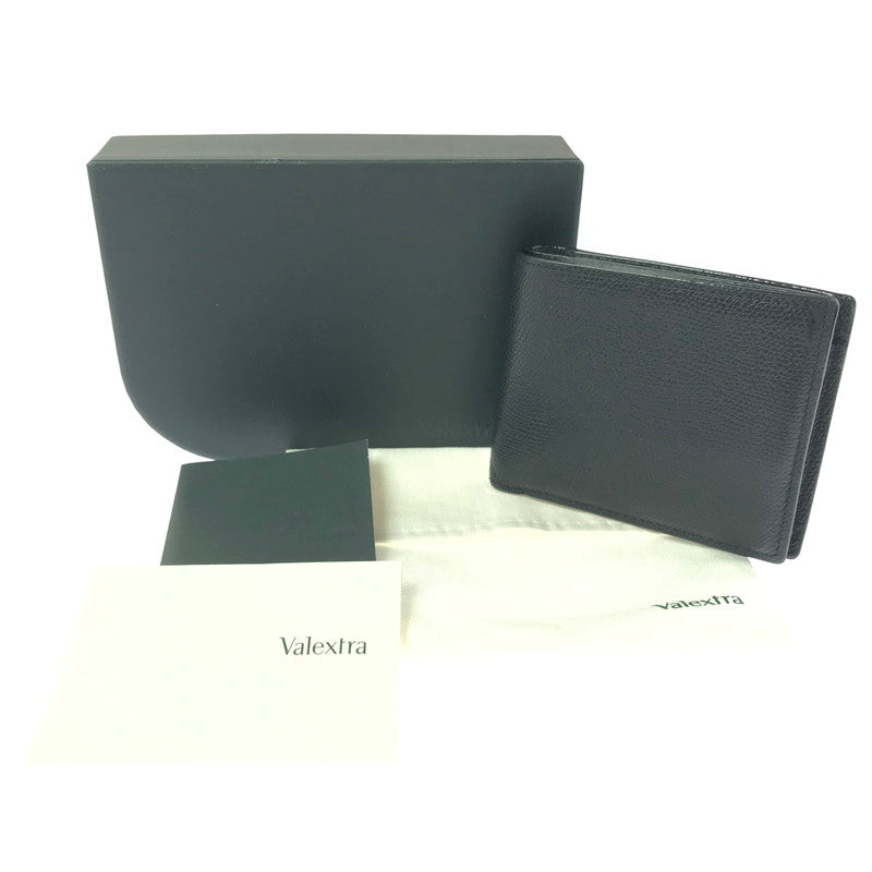 【中古品】【メンズ】 VALEXTRA ヴァレクストラ COMPACT WALETT コンパクト ウォレット 二つ折り財布 200-261013-na-30-tagh カラー：ブラック 万代Net店
