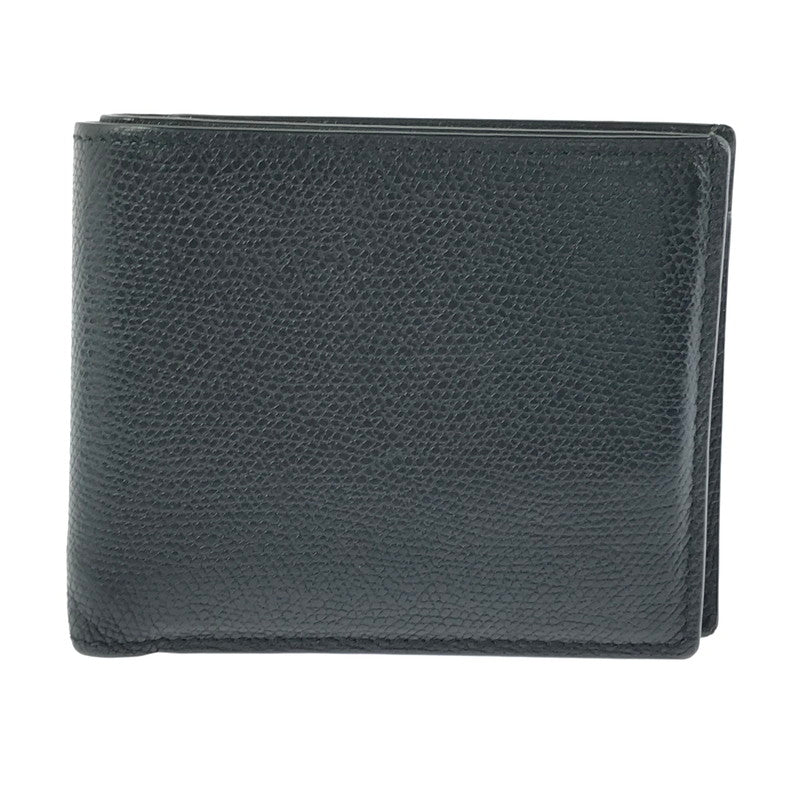 【中古品】【メンズ】 VALEXTRA ヴァレクストラ COMPACT WALETT コンパクト ウォレット 二つ折り財布 200-261013-na-30-tagh カラー：ブラック 万代Net店