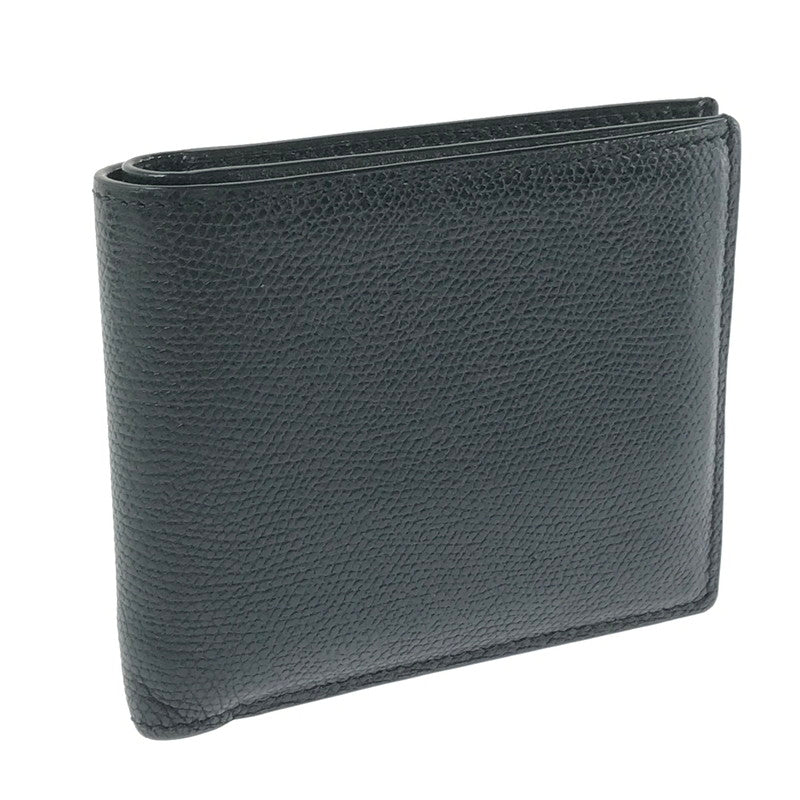 【中古品】【メンズ】 VALEXTRA ヴァレクストラ COMPACT WALETT コンパクト ウォレット 二つ折り財布 200-261013-na-30-tagh カラー：ブラック 万代Net店