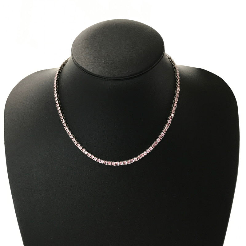 【中古品】【メンズ】 AVALANCHE アヴァランチ SV925 SILVER TENNIS NECKLACE AHNL-D001-3MM-PK シルバー テニス ネックレス アクセサリー 192-260928-na-02-tagh カラー：ピンク 万代Net店