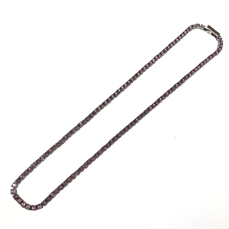 【中古品】【メンズ】 AVALANCHE アヴァランチ SV925 SILVER TENNIS NECKLACE AHNL-D001-3MM-PK シルバー テニス ネックレス アクセサリー 192-260928-na-02-tagh カラー：ピンク 万代Net店