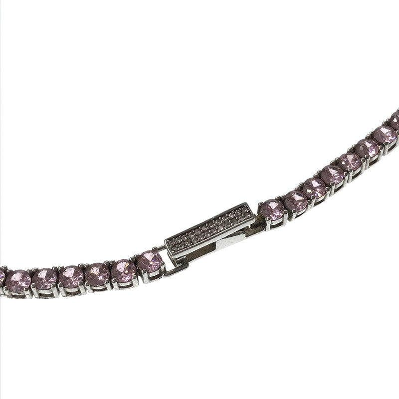 【中古品】【メンズ】 AVALANCHE アヴァランチ SV925 SILVER TENNIS NECKLACE AHNL-D001-3MM-PK シルバー テニス ネックレス アクセサリー 192-260928-na-02-tagh カラー：ピンク 万代Net店