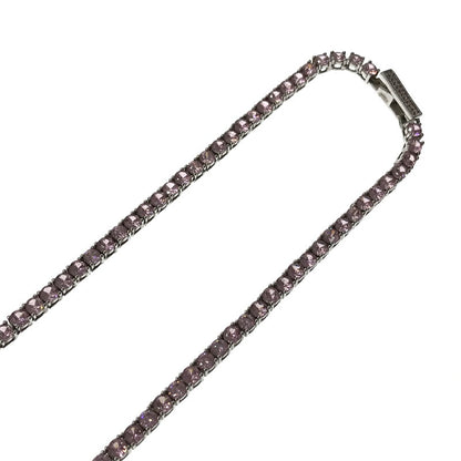 【中古品】【メンズ】 AVALANCHE アヴァランチ SV925 SILVER TENNIS NECKLACE AHNL-D001-3MM-PK シルバー テニス ネックレス アクセサリー 192-260928-na-02-tagh カラー：ピンク 万代Net店