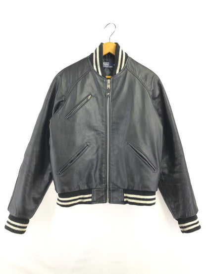 【中古品】【メンズ】 POLO BY RALPH LAUREN ポロバイラルフローレン 90's FULL ZIP LEATHER VARSITY JACKET KK-RL-CW-0203 インパクト21 パーカー 146-260930-rt-12-tagh サイズ：M カラー：ブラック 万代Net店