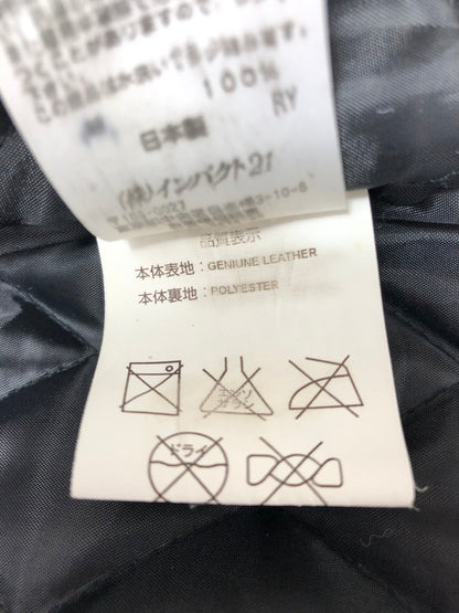 【中古品】【メンズ】 POLO BY RALPH LAUREN ポロバイラルフローレン 90's FULL ZIP LEATHER VARSITY JACKET KK-RL-CW-0203 インパクト21 パーカー 146-260930-rt-12-tagh サイズ：M カラー：ブラック 万代Net店