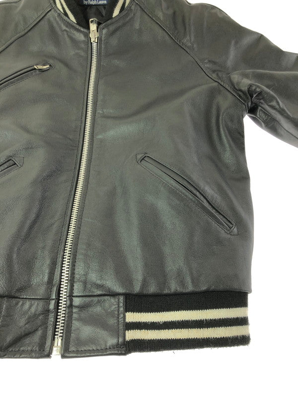 【中古品】【メンズ】 POLO BY RALPH LAUREN ポロバイラルフローレン 90's FULL ZIP LEATHER VARSITY JACKET KK-RL-CW-0203 インパクト21 パーカー 146-260930-rt-12-tagh サイズ：M カラー：ブラック 万代Net店