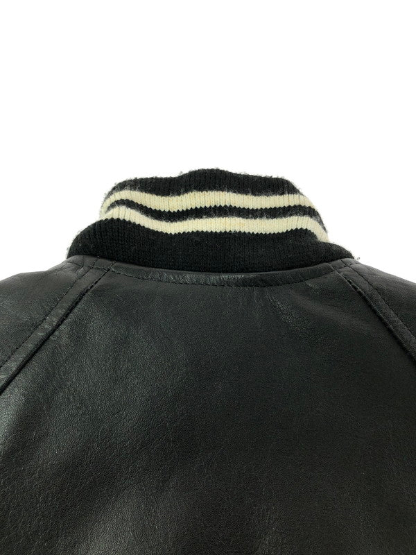 【中古品】【メンズ】 POLO BY RALPH LAUREN ポロバイラルフローレン 90's FULL ZIP LEATHER VARSITY JACKET KK-RL-CW-0203 インパクト21 パーカー 146-260930-rt-12-tagh サイズ：M カラー：ブラック 万代Net店