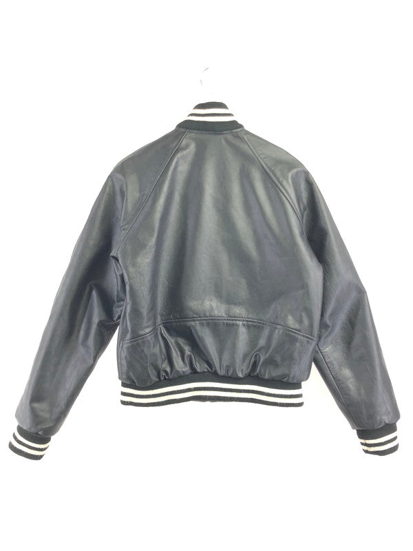 【中古品】【メンズ】 POLO BY RALPH LAUREN ポロバイラルフローレン 90's FULL ZIP LEATHER VARSITY JACKET KK-RL-CW-0203 インパクト21 パーカー 146-260930-rt-12-tagh サイズ：M カラー：ブラック 万代Net店