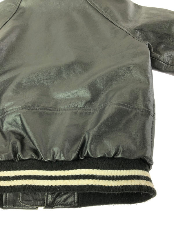 【中古品】【メンズ】 POLO BY RALPH LAUREN ポロバイラルフローレン 90's FULL ZIP LEATHER VARSITY JACKET KK-RL-CW-0203 インパクト21 パーカー 146-260930-rt-12-tagh サイズ：M カラー：ブラック 万代Net店