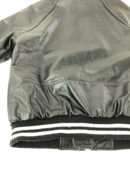 【中古品】【メンズ】 POLO BY RALPH LAUREN ポロバイラルフローレン 90's FULL ZIP LEATHER VARSITY JACKET KK-RL-CW-0203 インパクト21 パーカー 146-260930-rt-12-tagh サイズ：M カラー：ブラック 万代Net店