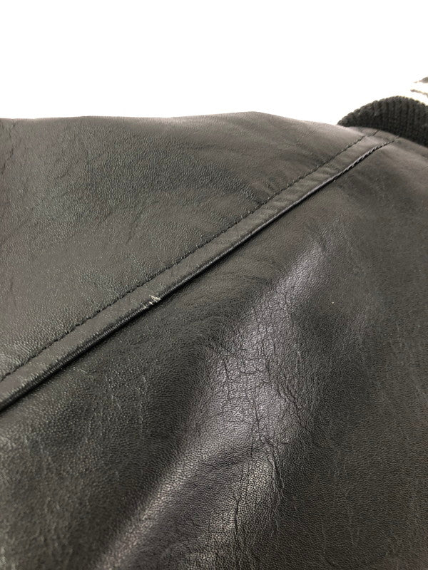 【中古品】【メンズ】 POLO BY RALPH LAUREN ポロバイラルフローレン 90's FULL ZIP LEATHER VARSITY JACKET KK-RL-CW-0203 インパクト21 パーカー 146-260930-rt-12-tagh サイズ：M カラー：ブラック 万代Net店