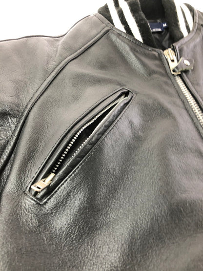 【中古品】【メンズ】 POLO BY RALPH LAUREN ポロバイラルフローレン 90's FULL ZIP LEATHER VARSITY JACKET KK-RL-CW-0203 インパクト21 パーカー 146-260930-rt-12-tagh サイズ：M カラー：ブラック 万代Net店
