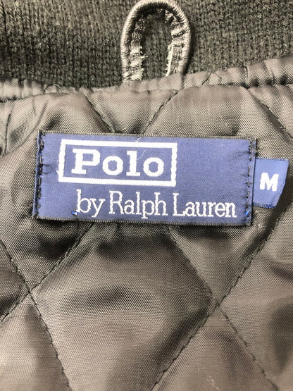 【中古品】【メンズ】 POLO BY RALPH LAUREN ポロバイラルフローレン 90's FULL ZIP LEATHER VARSITY JACKET KK-RL-CW-0203 インパクト21 パーカー 146-260930-rt-12-tagh サイズ：M カラー：ブラック 万代Net店