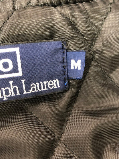 【中古品】【メンズ】 POLO BY RALPH LAUREN ポロバイラルフローレン 90's FULL ZIP LEATHER VARSITY JACKET KK-RL-CW-0203 インパクト21 パーカー 146-260930-rt-12-tagh サイズ：M カラー：ブラック 万代Net店