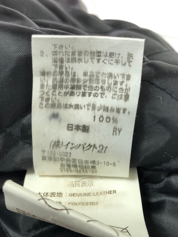 【中古品】【メンズ】 POLO BY RALPH LAUREN ポロバイラルフローレン 90's FULL ZIP LEATHER VARSITY JACKET KK-RL-CW-0203 インパクト21 パーカー 146-260930-rt-12-tagh サイズ：M カラー：ブラック 万代Net店