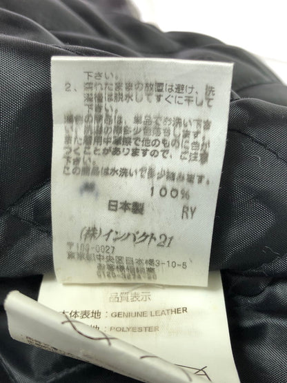 【中古品】【メンズ】 POLO BY RALPH LAUREN ポロバイラルフローレン 90's FULL ZIP LEATHER VARSITY JACKET KK-RL-CW-0203 インパクト21 パーカー 146-260930-rt-12-tagh サイズ：M カラー：ブラック 万代Net店