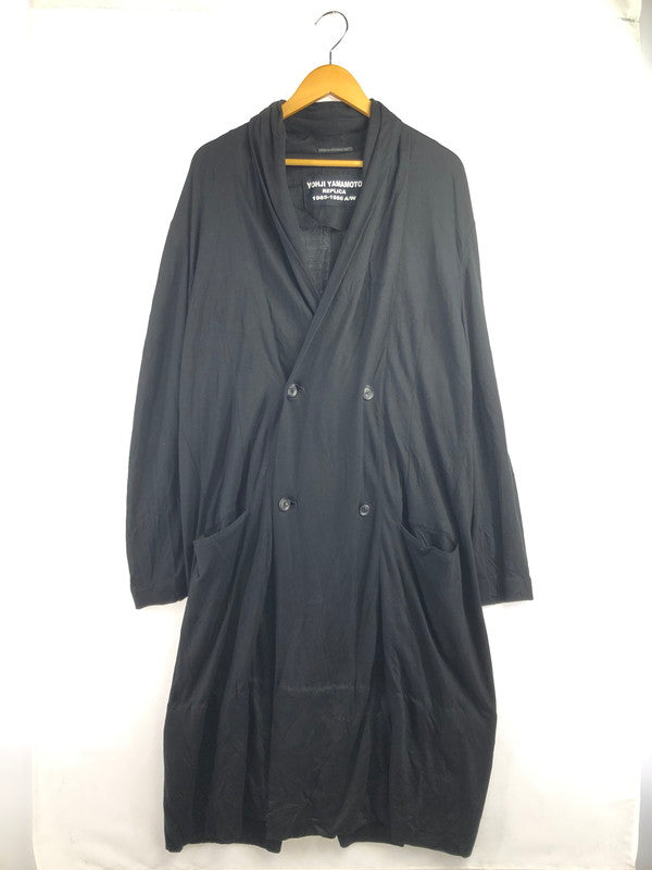 【現状渡し品】【メンズ】 YOHJI YAMAMOTO POUR HOMME ヨウジヤマモトプールオム 18SS W-裁チ出シストールコート HW-C04-202 ロングコート ライトアウター 140-261001-na-01-tagh サイズ：3 カラー：ブラック 万代Net店