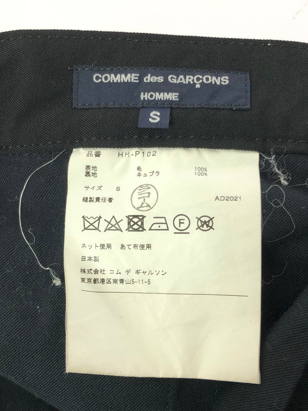 【中古品】【メンズ】 COMME DES GARCONS HOMME コムデギャルソンオム WOOL POPLIN 1-PLEAT PANTS HH-P102 ウール ポップリン 1プリーツ パンツ 151-261002-rt-15-tagh サイズ：S カラー：ブラック 万代Net店
