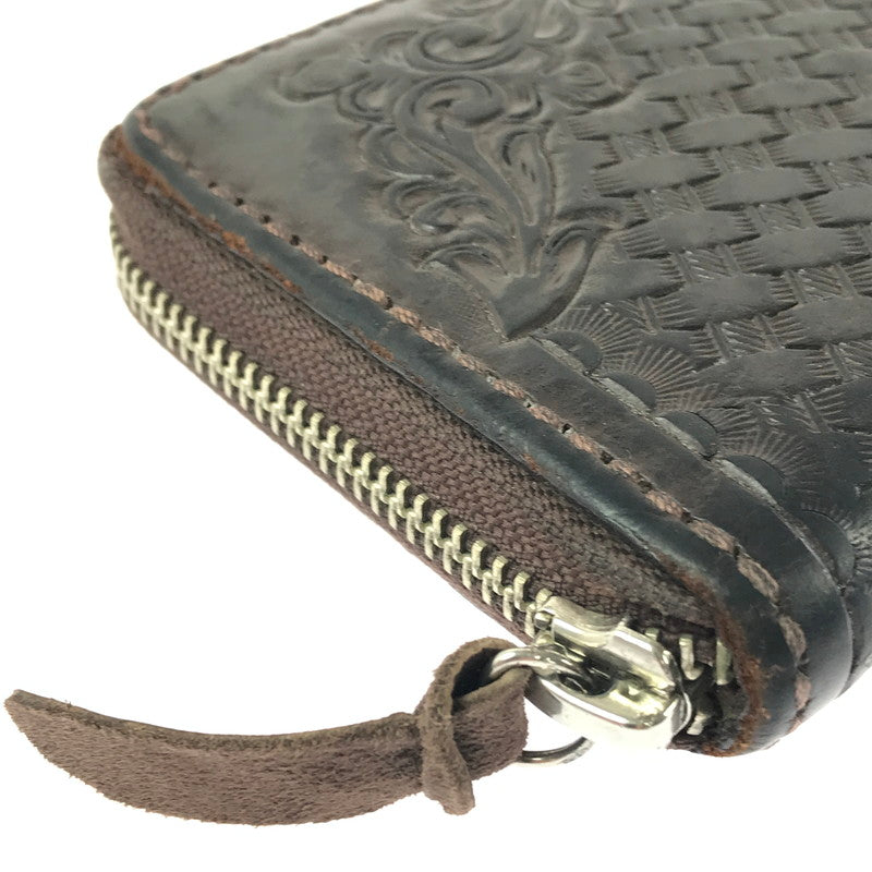 【中古品】【メンズ】 SAAD サード ZIP AROUND LONG LEATHER WALLET ジップ アラウンド ロングウォレット 長財布 200-261013-na-27-tagh カラー：ブラウン 万代Net店