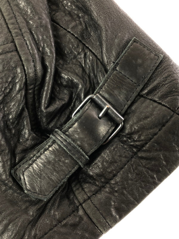 【中古品】【メンズ】 NAUTICA ノーティカ LINING WOOL FULL ZIP LEATHER JACKET ウールライニング フルジップ レザー ジャケット アウター 146-261002-rt-14-tagh サイズ：M カラー：ブラック 万代Net店