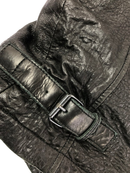 【中古品】【メンズ】 NAUTICA ノーティカ LINING WOOL FULL ZIP LEATHER JACKET ウールライニング フルジップ レザー ジャケット アウター 146-261002-rt-14-tagh サイズ：M カラー：ブラック 万代Net店