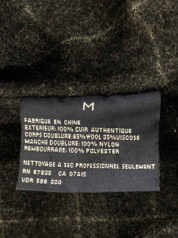 【中古品】【メンズ】 NAUTICA ノーティカ LINING WOOL FULL ZIP LEATHER JACKET ウールライニング フルジップ レザー ジャケット アウター 146-261002-rt-14-tagh サイズ：M カラー：ブラック 万代Net店