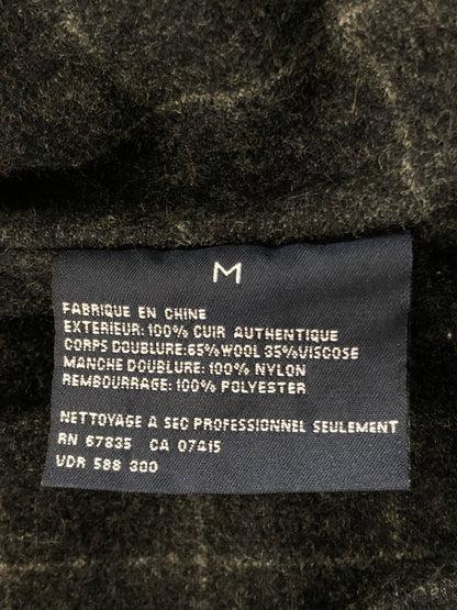 【中古品】【メンズ】 NAUTICA ノーティカ LINING WOOL FULL ZIP LEATHER JACKET ウールライニング フルジップ レザー ジャケット アウター 146-261002-rt-14-tagh サイズ：M カラー：ブラック 万代Net店