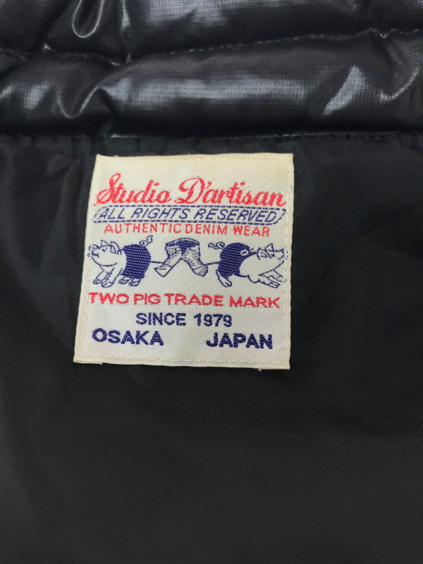 【現状渡し品】【メンズ】 STUDIO D'ARTISAN ステュディオ ダルチザン MOTORCYCLE DOWN JACKET モーターサイクル ダウン ジャケット アウター 145-260930-rt-17-tagh サイズ：L カラー：ブラック 万代Net店