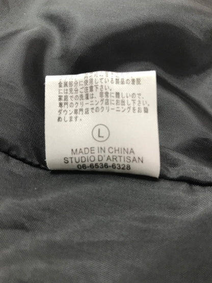 【現状渡し品】【メンズ】 STUDIO D'ARTISAN ステュディオ ダルチザン MOTORCYCLE DOWN JACKET モーターサイクル ダウン ジャケット アウター 145-260930-rt-17-tagh サイズ：L カラー：ブラック 万代Net店