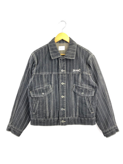【中古品】【メンズ】 BLESS U ブレスユー BU STRIPE DENIM JACKET BU0129 ストライプ デニムジャケット ライトアウター 142-261001-na-20-tagh サイズ：S カラー：ブラック 万代Net店