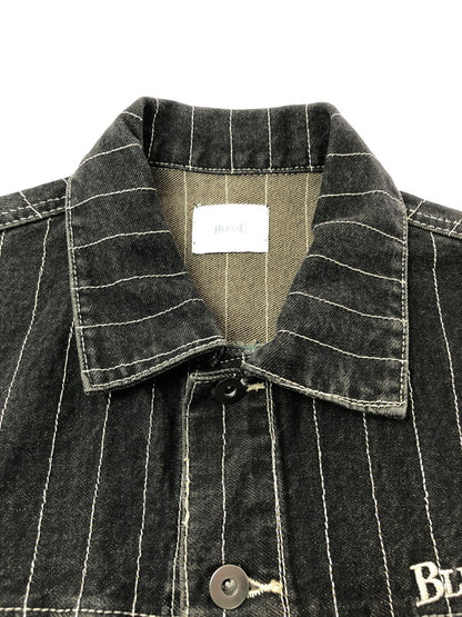 【中古品】【メンズ】 BLESS U ブレスユー BU STRIPE DENIM JACKET BU0129 ストライプ デニムジャケット ライトアウター 142-261001-na-20-tagh サイズ：S カラー：ブラック 万代Net店