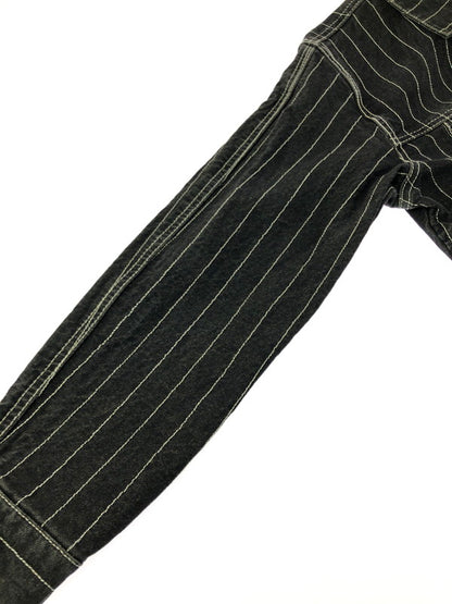 【中古品】【メンズ】 BLESS U ブレスユー BU STRIPE DENIM JACKET BU0129 ストライプ デニムジャケット ライトアウター 142-261001-na-20-tagh サイズ：S カラー：ブラック 万代Net店