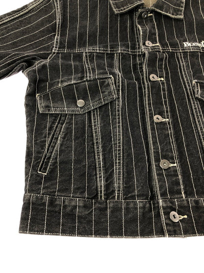 【中古品】【メンズ】 BLESS U ブレスユー BU STRIPE DENIM JACKET BU0129 ストライプ デニムジャケット ライトアウター 142-261001-na-20-tagh サイズ：S カラー：ブラック 万代Net店