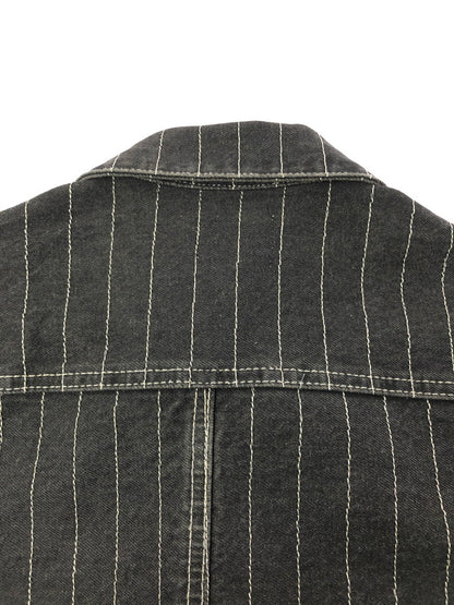 【中古品】【メンズ】 BLESS U ブレスユー BU STRIPE DENIM JACKET BU0129 ストライプ デニムジャケット ライトアウター 142-261001-na-20-tagh サイズ：S カラー：ブラック 万代Net店