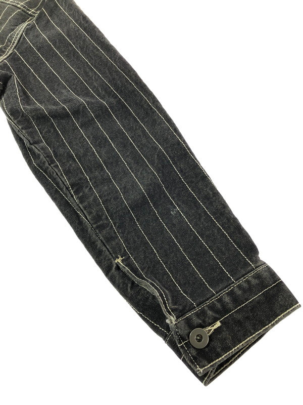 【中古品】【メンズ】 BLESS U ブレスユー BU STRIPE DENIM JACKET BU0129 ストライプ デニムジャケット ライトアウター 142-261001-na-20-tagh サイズ：S カラー：ブラック 万代Net店