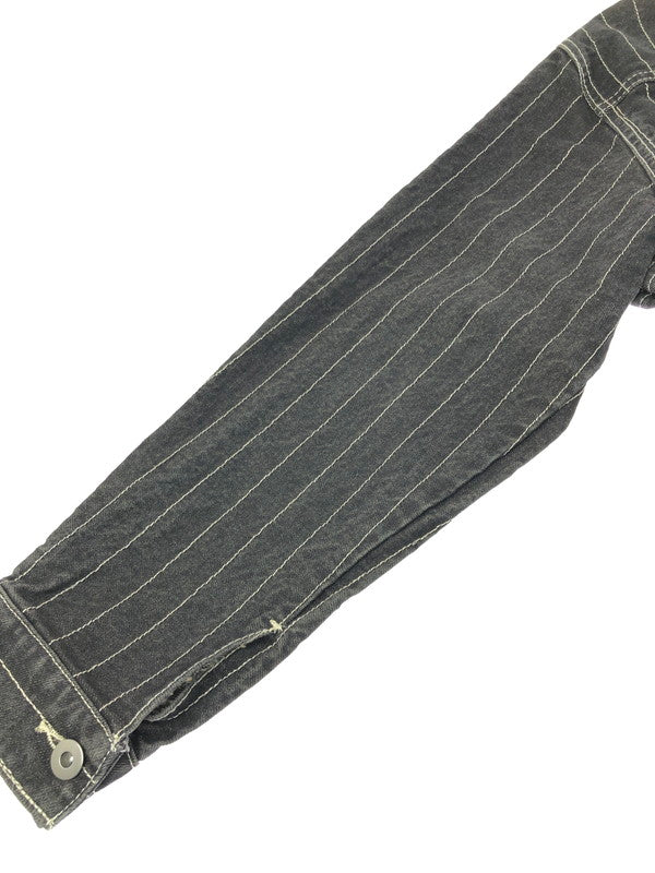 【中古品】【メンズ】 BLESS U ブレスユー BU STRIPE DENIM JACKET BU0129 ストライプ デニムジャケット ライトアウター 142-261001-na-20-tagh サイズ：S カラー：ブラック 万代Net店