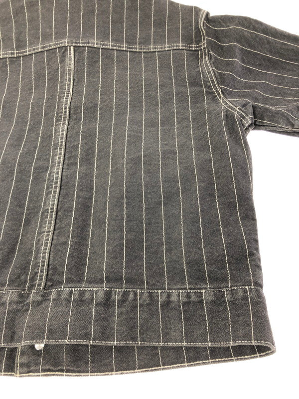【中古品】【メンズ】 BLESS U ブレスユー BU STRIPE DENIM JACKET BU0129 ストライプ デニムジャケット ライトアウター 142-261001-na-20-tagh サイズ：S カラー：ブラック 万代Net店