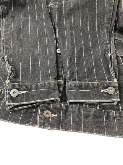 【中古品】【メンズ】 BLESS U ブレスユー BU STRIPE DENIM JACKET BU0129 ストライプ デニムジャケット ライトアウター 142-261001-na-20-tagh サイズ：S カラー：ブラック 万代Net店