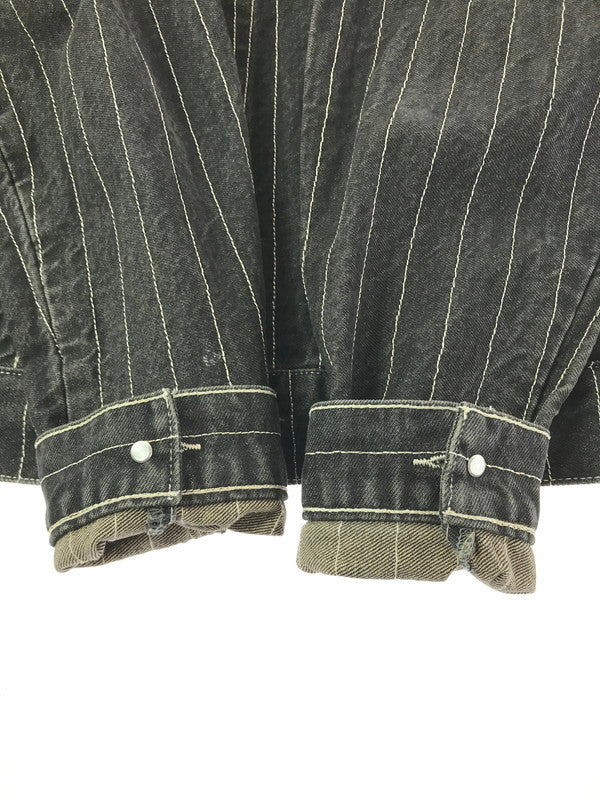 【中古品】【メンズ】 BLESS U ブレスユー BU STRIPE DENIM JACKET BU0129 ストライプ デニムジャケット ライトアウター 142-261001-na-20-tagh サイズ：S カラー：ブラック 万代Net店