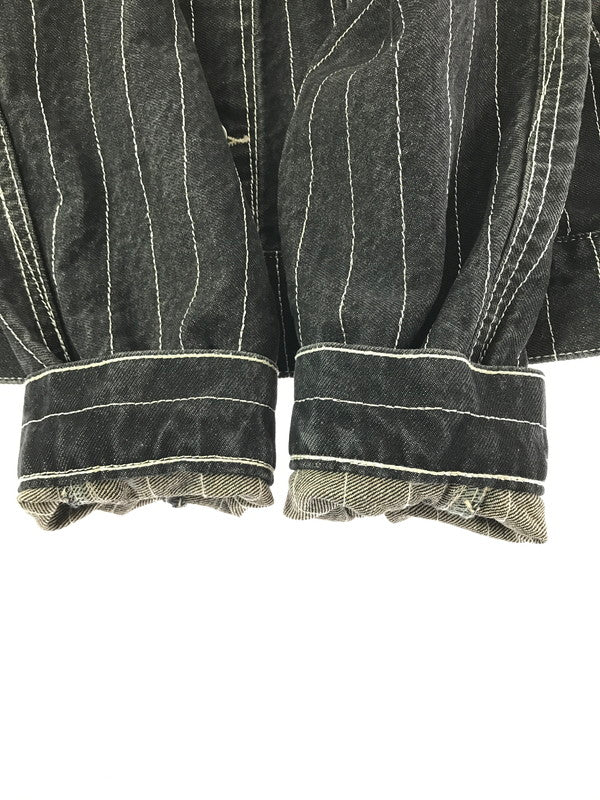 【中古品】【メンズ】 BLESS U ブレスユー BU STRIPE DENIM JACKET BU0129 ストライプ デニムジャケット ライトアウター 142-261001-na-20-tagh サイズ：S カラー：ブラック 万代Net店