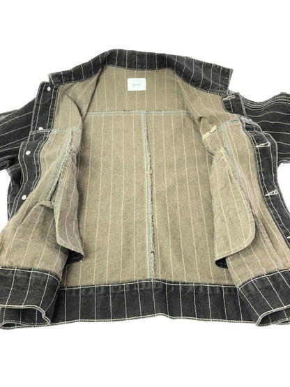 【中古品】【メンズ】 BLESS U ブレスユー BU STRIPE DENIM JACKET BU0129 ストライプ デニムジャケット ライトアウター 142-261001-na-20-tagh サイズ：S カラー：ブラック 万代Net店