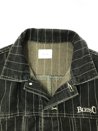 【中古品】【メンズ】 BLESS U ブレスユー BU STRIPE DENIM JACKET BU0129 ストライプ デニムジャケット ライトアウター 142-261001-na-20-tagh サイズ：S カラー：ブラック 万代Net店