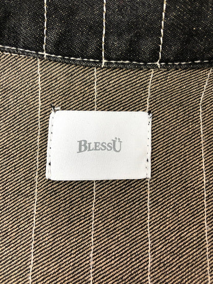 【中古品】【メンズ】 BLESS U ブレスユー BU STRIPE DENIM JACKET BU0129 ストライプ デニムジャケット ライトアウター 142-261001-na-20-tagh サイズ：S カラー：ブラック 万代Net店