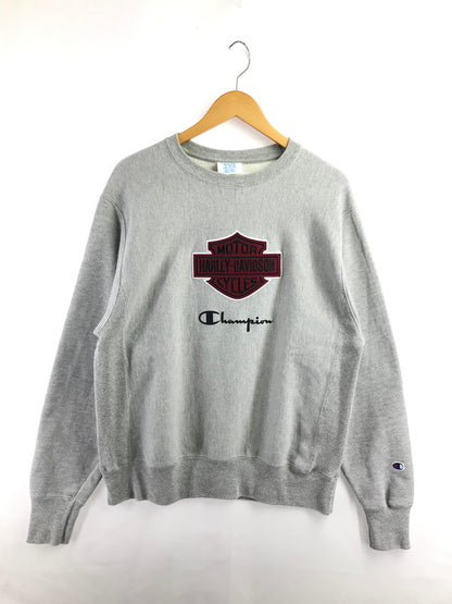 【中古品】【メンズ】 CHAMPION チャンピオン×HARLEY DAVIDSON ハーレーダビッドソン CREWNECK SWEATSHIRT GF70 クルーネック スウェットシャツ トレーナー 145-260925-na-19-tagh サイズ：M カラー：グレー 万代Net店