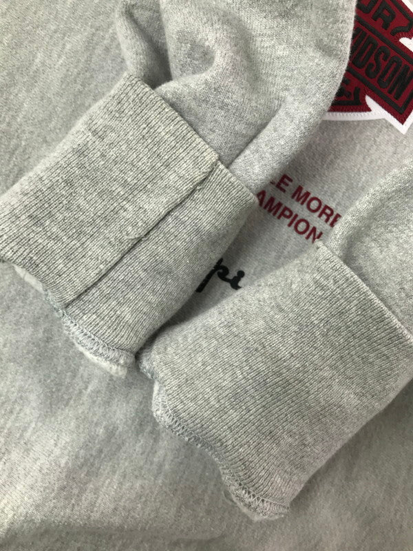 【中古品】【メンズ】 CHAMPION チャンピオン×HARLEY DAVIDSON ハーレーダビッドソン CREWNECK SWEATSHIRT GF70 クルーネック スウェットシャツ トレーナー 145-260925-na-19-tagh サイズ：M カラー：グレー 万代Net店