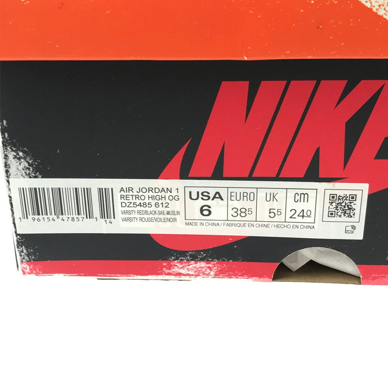 【中古品】【レディース】 NIKE ナイキ DZ5485-612 AIR JORDAN 1 HIGH OG LOST & FOUND CHICAGO VARSITY RED/BLACK-SAIL-MUSLIN スニーカー 靴 166-260923-rt-21-tagh サイズ：274cm US6 カラー：VARSITY RED/BLACK-SAIL-MUSLIN 万代Net店